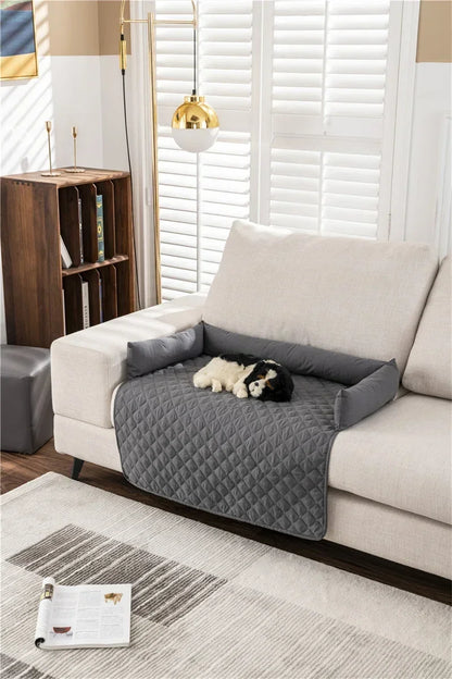 Tapis de canapé imperméable pour animaux de compagnie, à carreaux, grand format, avec coussin pour la nuque, housse antidérapante pour canapé pour chien et chat.