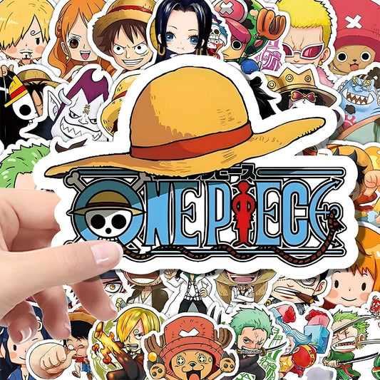 55 autocollants One Piece mignons de dessin animé pour personnalisé votre : skateboard, coque de téléphone, ordinateur portable, moto, imperméables, style anime.