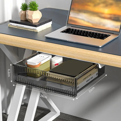 Étagère de rangement invisible, boîte de rangement coulissante à suspendre sous le Bureau, Table ou tiroir de grande capacité.