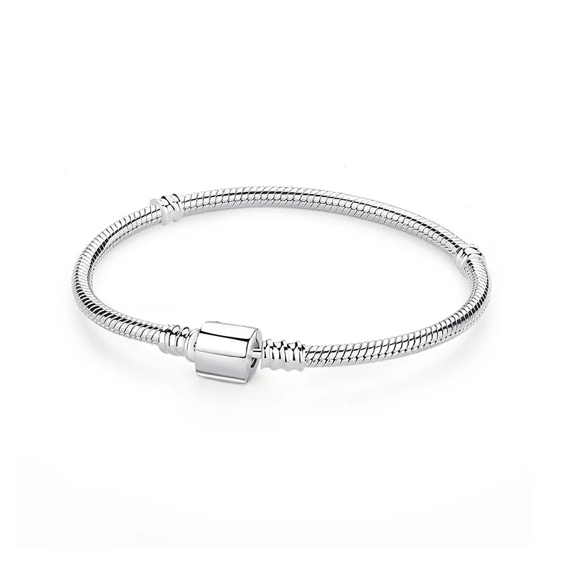 Bracelet jonc en argent 925 avec breloque cœur — Élégance intemporelle