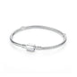 Bracelet jonc en argent 925 avec breloque cœur — Élégance intemporelle