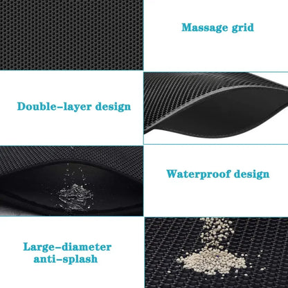 Tapis de litière double couche pour chat — Étanche, antidérapant et facile à nettoyer