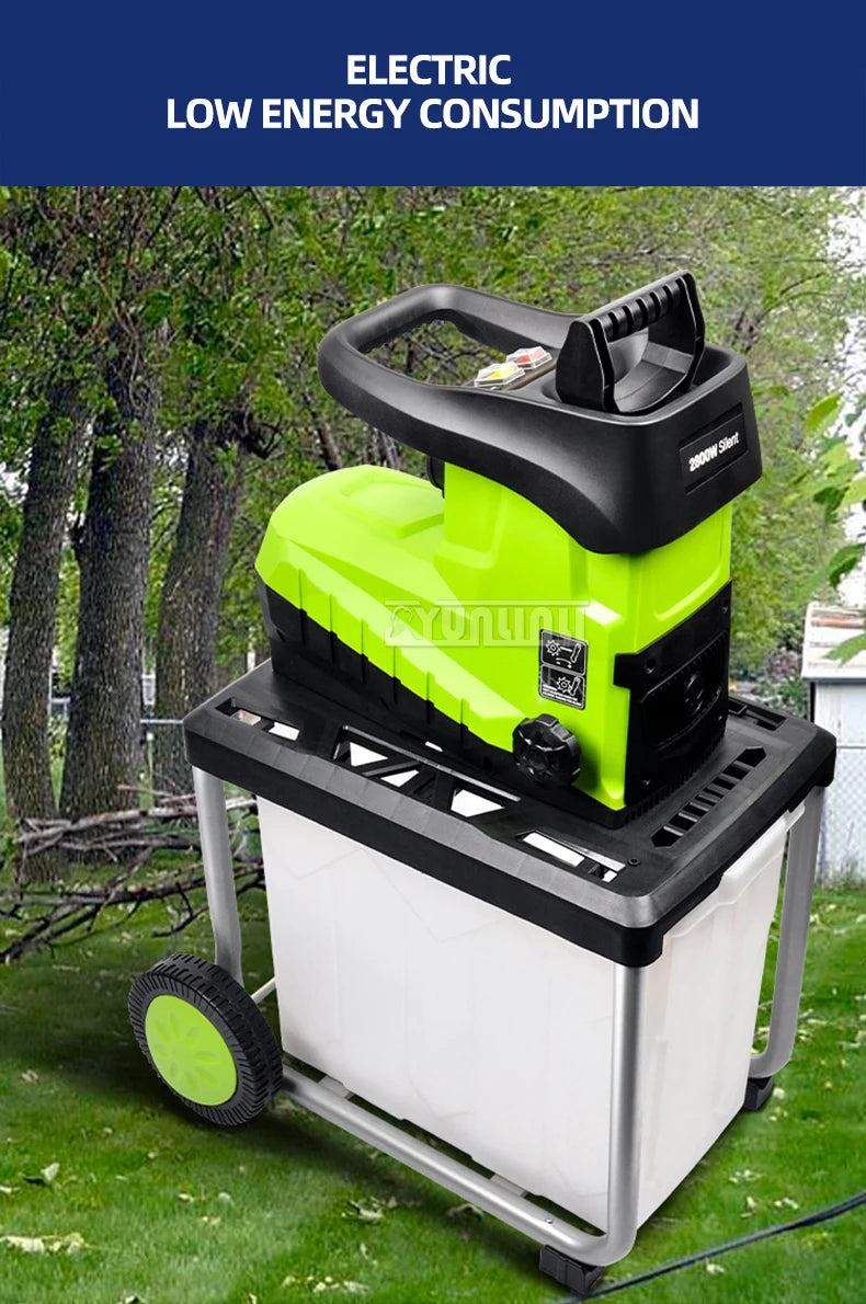 Broyeur de branches électrique 2,8 kW, broyeur de branches d'arbres, outil de jardin 220 V, neuf (modèle 2025)