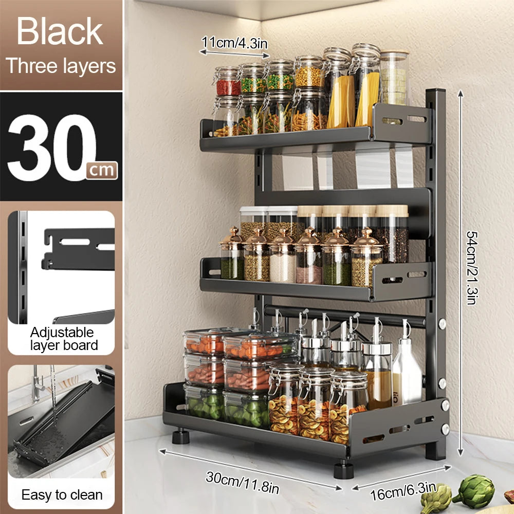 Organisateur à épices modulable — Étagère de rangement cuisine compacte et réglable