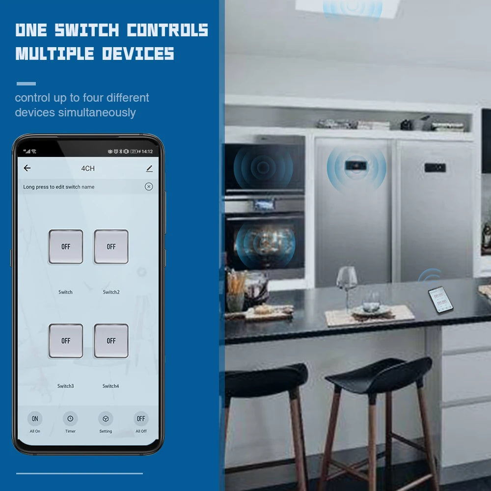 Module relais Tuya 4 sorties – commande distance & automatisation