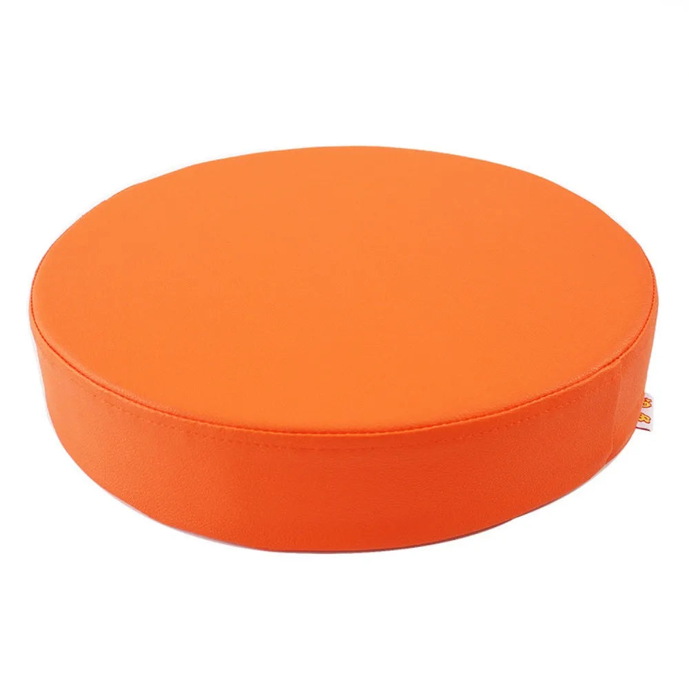 Coussin rond pratique en cuir, épais et doux, rembourré, lavable et imperméable.