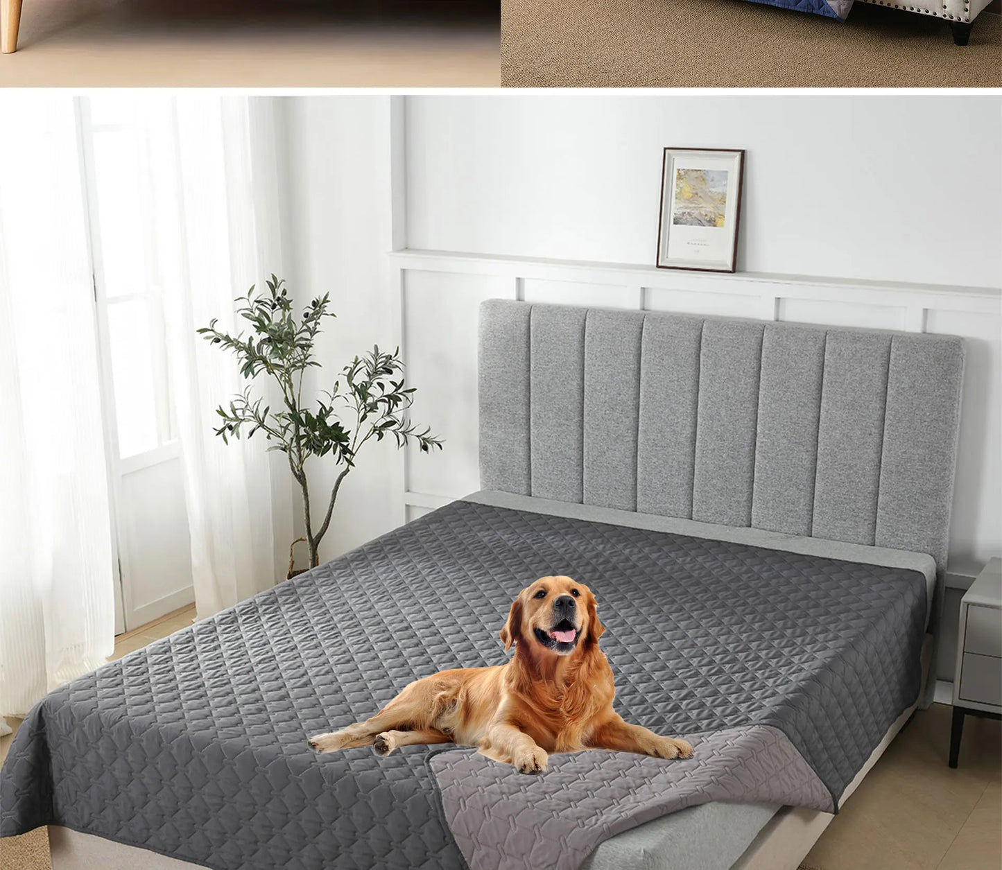 Housse de couchage pour chien réversible 100 % double face, idéale pour protéger canapé, fauteuil et meubles des animaux de compagnie (enfants, chiens et chats).