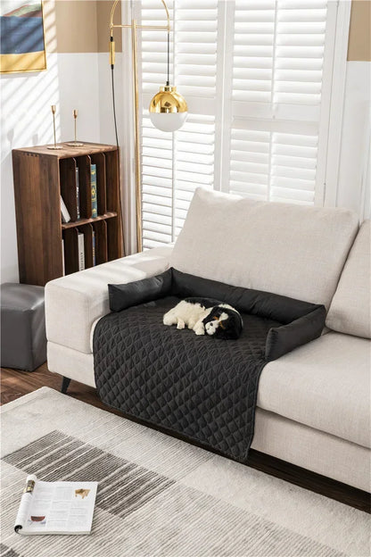 Tapis de canapé imperméable pour animaux de compagnie, à carreaux, grand format, avec coussin pour la nuque, housse antidérapante pour canapé pour chien et chat.