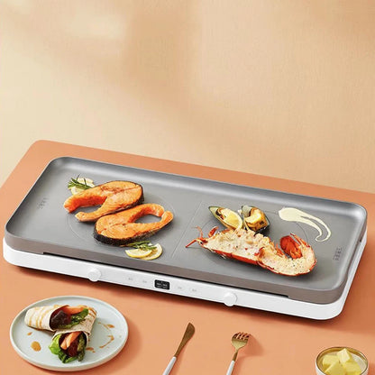 Double-cuisinière Cuisson a 2200W avec Plateau de Cuisson Plaque de Cuisson Électrique haute puissance.