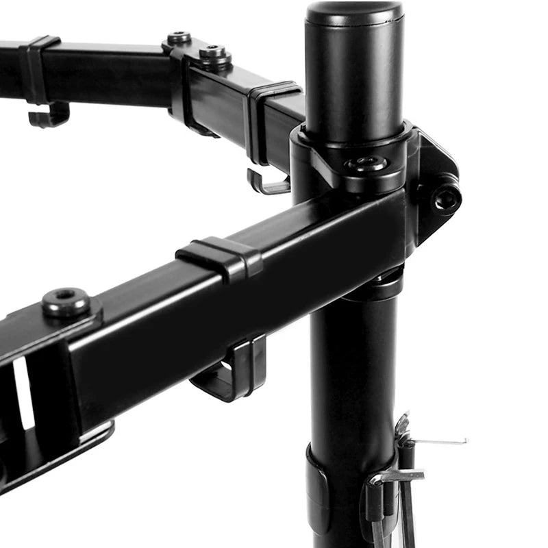 Support double écrans à double bras MS02N, rotation à 360° pour télévision ou écrans d'ordinateur de bureau de 10 à 30 pouces, hauteur réglable