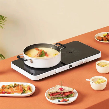 Double-cuisinière Cuisson a 2200W avec Plateau de Cuisson Plaque de Cuisson Électrique haute puissance.