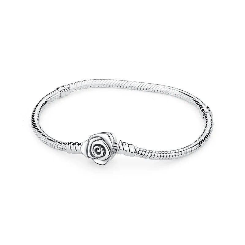 Bracelet jonc en argent 925 avec breloque cœur — Élégance intemporelle