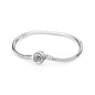 Bracelet jonc en argent 925 avec breloque cœur — Élégance intemporelle