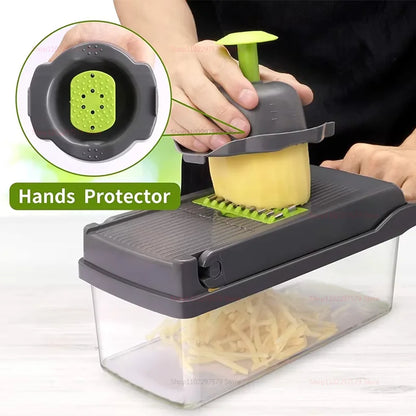 Hachoir de cuisine portable multifonctionnel, râpe à légumes, trancheuse, râpe à pommes de terre et carottes, robot culinaire pour fruits et légumes
