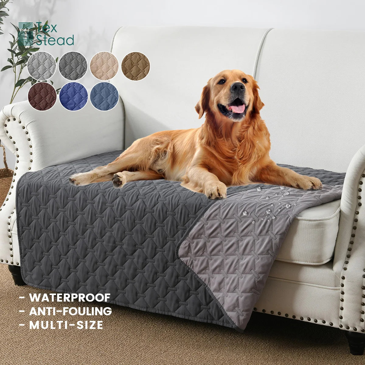 Housse de couchage pour chien réversible 100 % double face, idéale pour protéger canapé, fauteuil et meubles des animaux de compagnie (enfants, chiens et chats).