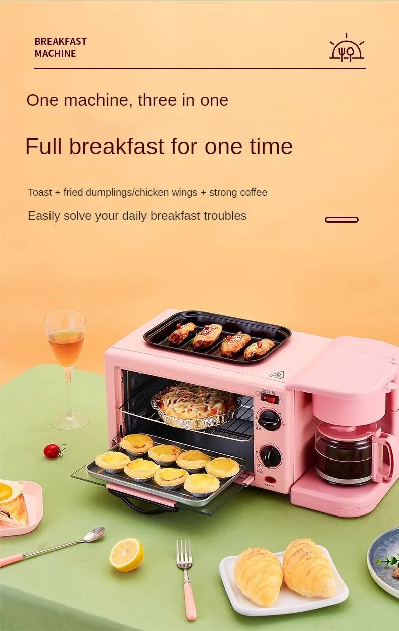 Four multifonction, four à micro-ondes, machine à petit-déjeuner, cuiseur vapeur et four, machine à café intégrée avec poêle à frire