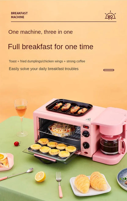 Four multifonction, four à micro-ondes, machine à petit-déjeuner, cuiseur vapeur et four, machine à café intégrée avec poêle à frire