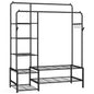 SONGMICS Porte-vêtements, armoire ouverte, porte-manteau avec 7 étagères, cadre en métal, rails suspendus, noir