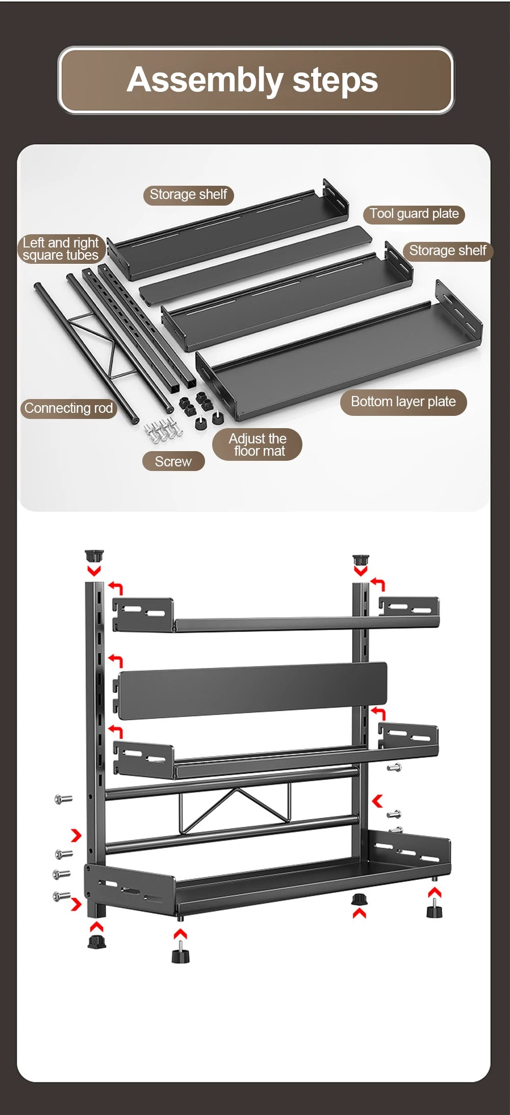 Organisateur à épices modulable — Étagère de rangement cuisine compacte et réglable