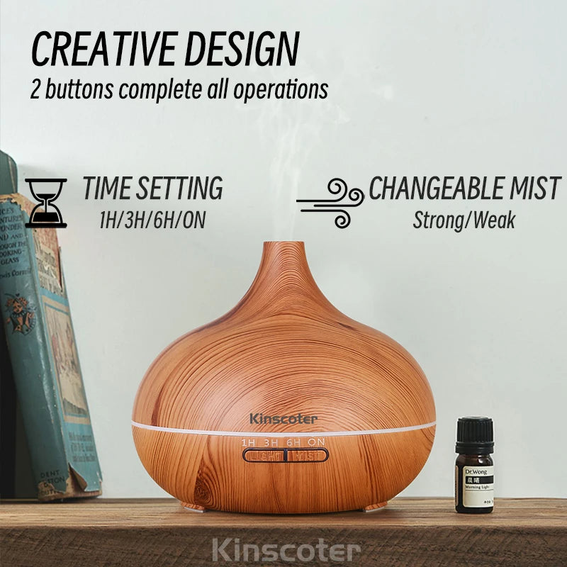 Diffuseur d’huiles essentielles 500ml – Ambiance relaxante à la maison.