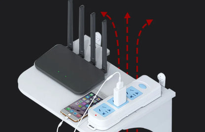 Étagère murale flottante avec crochet pour routeur, caméra, multiprise, projecteur, décodeur, support de rangement suspendu, organisateur pour la maison et le bureau