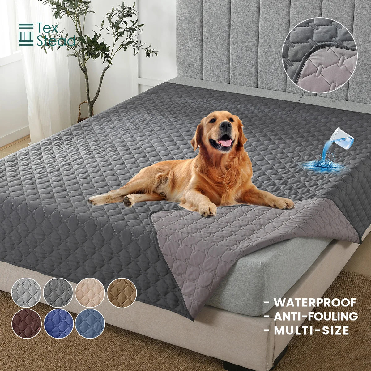 Housse de couchage pour chien réversible 100 % double face, idéale pour protéger canapé, fauteuil et meubles des animaux de compagnie (enfants, chiens et chats).