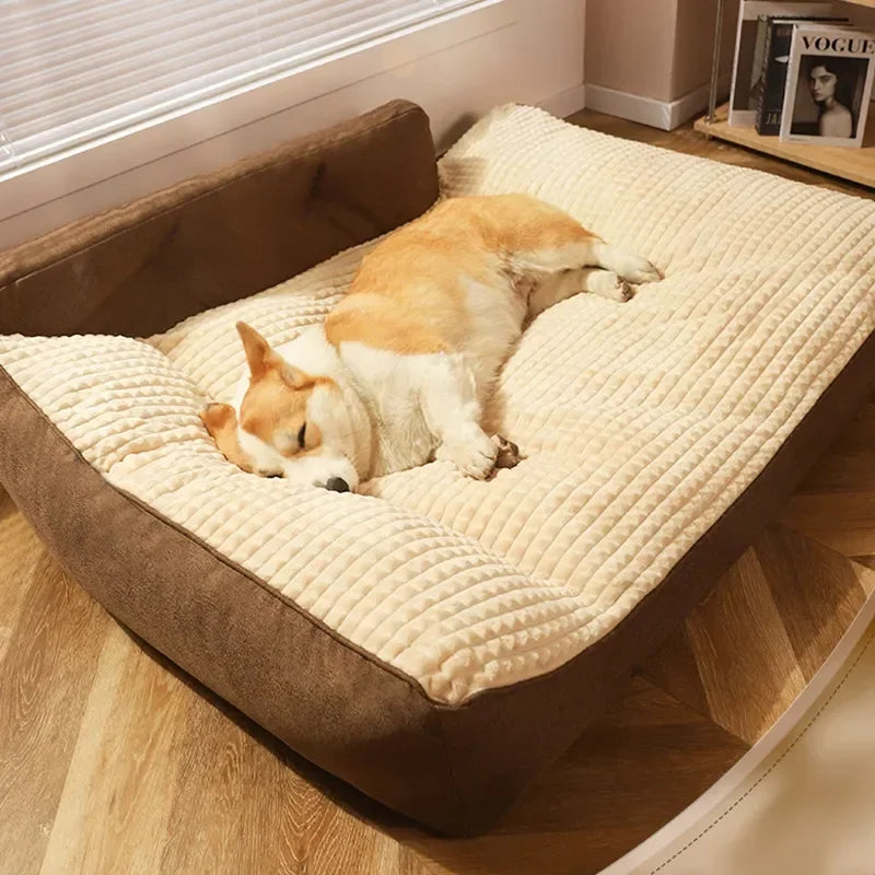 Lit amovible pour animaux de compagnie, tapis lavable, tapis chaud d'hiver, canapé de luxe pour chiens de petite et moyenne taille, couchage moelleux