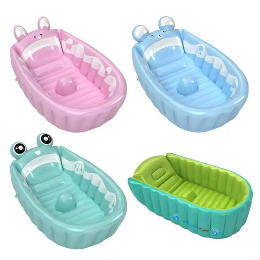 Bassin de douche de voyage Motif d’animaux de dessin animé Baignoire gonflable pour tout-petits.