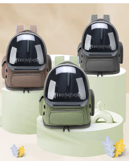 Sac à dos capsule transparent pour chat et petit chien — Confort & visibilité