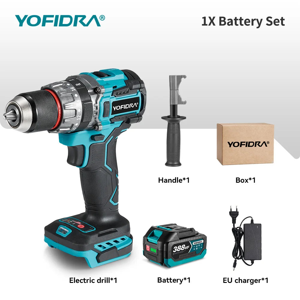 Perceuse à percussion électrique sans balais YOFIDRA 700 N.M, visseuse sans fil, compatible avec les batteries Makita.