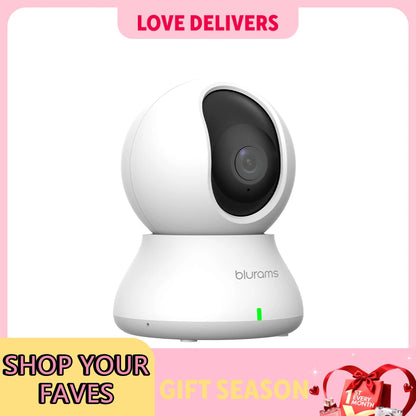 Caméra de surveillance pour bébé 2K HD avec détection de mouvement et audio bidirectionnel, installation facile, image nette de jour comme de nuit.