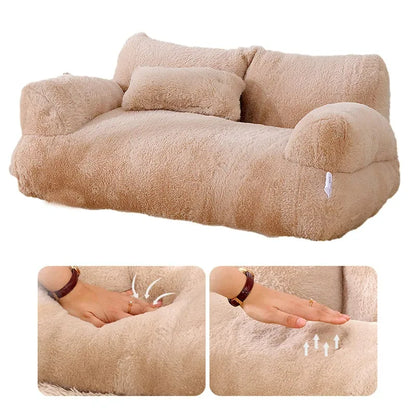 Canapé-lit ultra doux pour chat et petit chien — Nid confortable hiver & détente