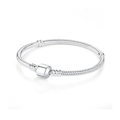 Bracelet jonc en argent 925 avec breloque cœur — Élégance intemporelle