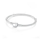 Bracelet jonc en argent 925 avec breloque cœur — Élégance intemporelle