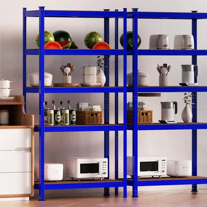 Étagère métallique robuste 5 niveaux réglables — Rack de stockage garage haute capacité