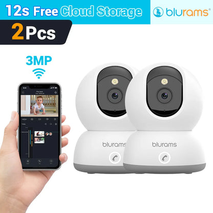 Caméra de surveillance pour bébé 2K HD avec détection de mouvement et audio bidirectionnel, installation facile, image nette de jour comme de nuit.