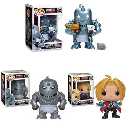 Figurines Funko Pop Fullmetal Alchemist Edward Elric n° 391, Alphonse Elric n° 392 et n° 452 - Figurines articulées en vinyle.