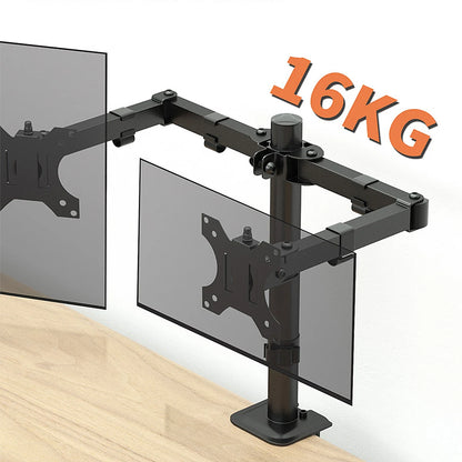Support double écrans à double bras MS02N, rotation à 360° pour télévision ou écrans d'ordinateur de bureau de 10 à 30 pouces, hauteur réglable