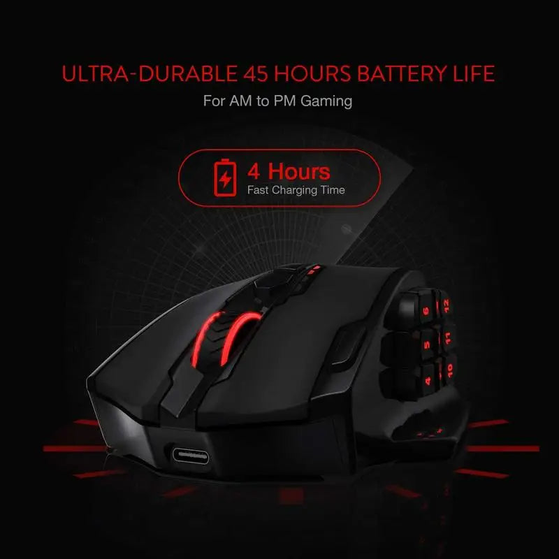 Souris gaming Redragon M913 – 16 000 DPI, RGB, 16 boutons.