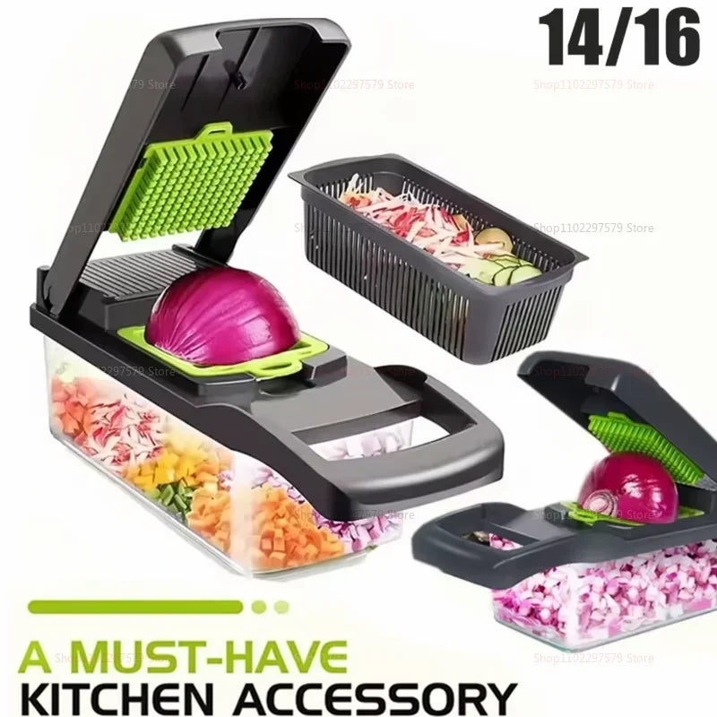 Hachoir de cuisine portable multifonctionnel, râpe à légumes, trancheuse, râpe à pommes de terre et carottes, robot culinaire pour fruits et légumes