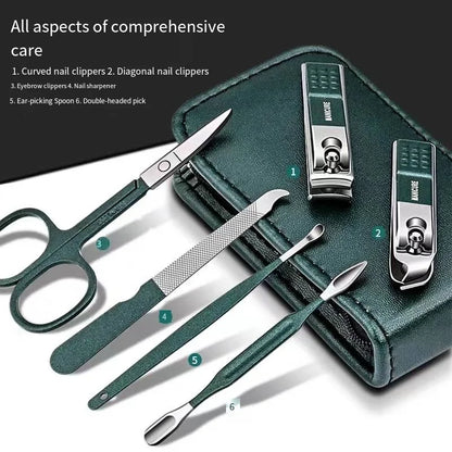 Kit manucure 6 pièces en acier inoxydable — Compact et complet