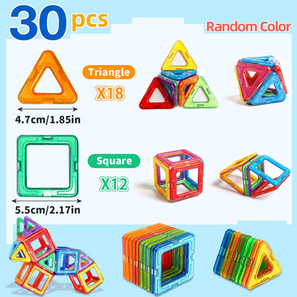 Blocs de construction magnétiques (Carré & Triangle)  pour enfants de 3 ans et plus, bon pour cadeau d'anniversaire