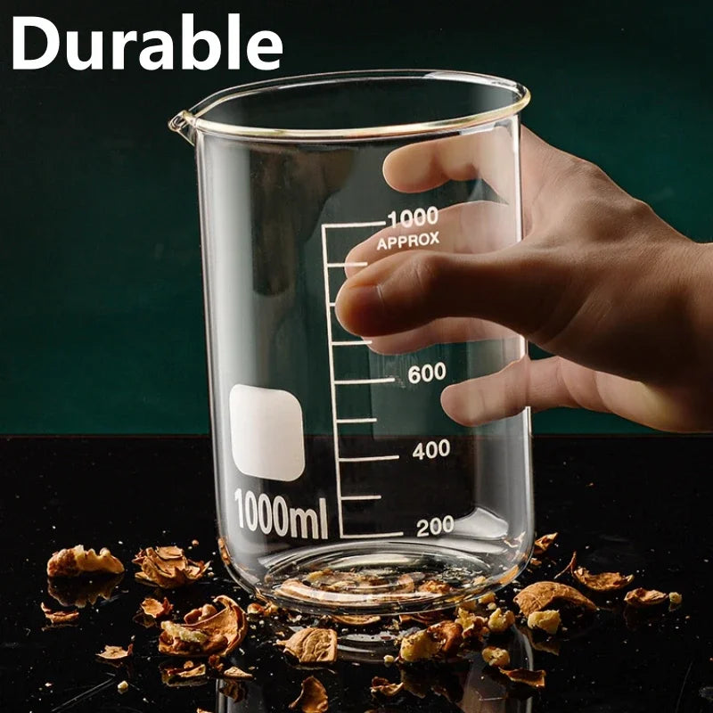 Doseur en Verre Résistant à la Chaleur – Transparent et Gradué, Pour Cuisine et Laboratoire