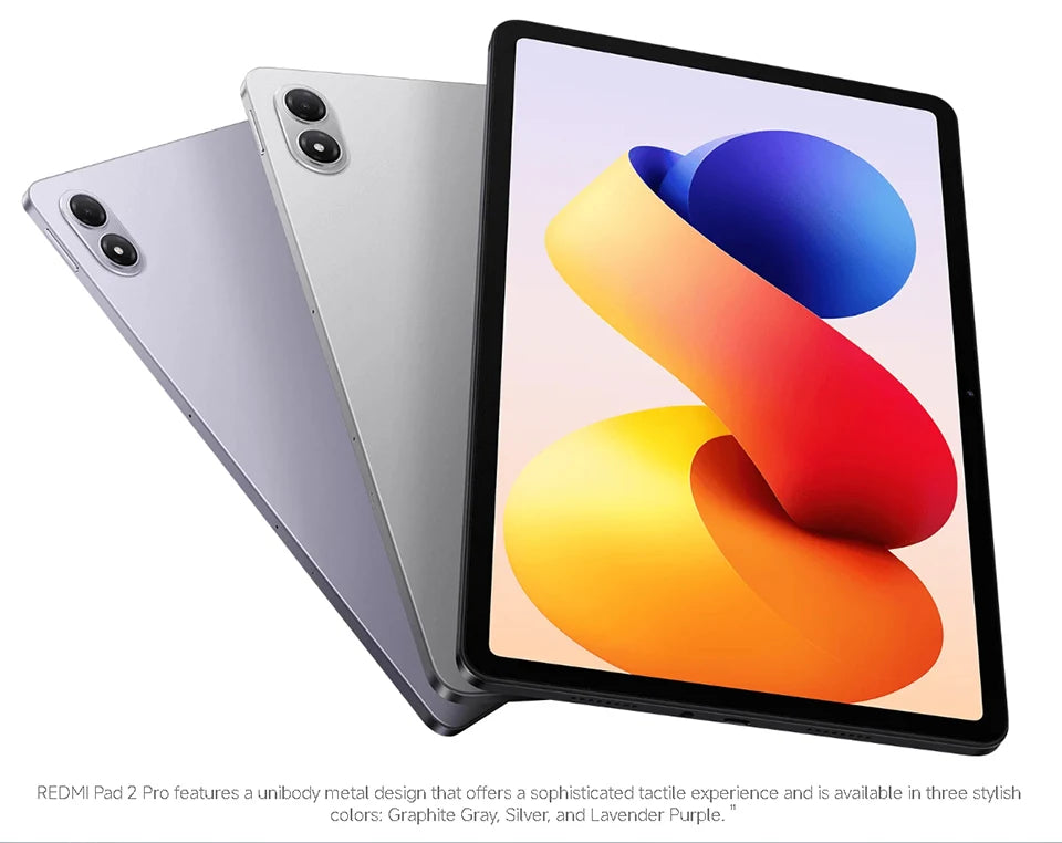 Xiaomi Redmi Pad 2 Pro Version Globale, écran 12,1" 2,5K haute définition, batterie 12 000 mAh, charge rapide 33 W, processeur Snapdragon 7s Gen 4.