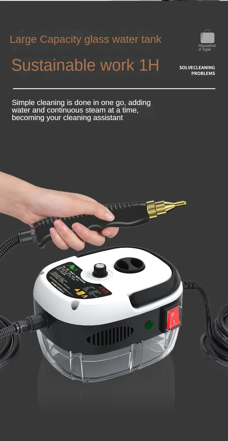 Nettoyeur vapeur portatif 2500 W haute température pour climatiseurs, hottes de cuisine, voitures, sols et plus encore