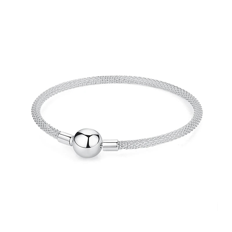 Bracelet jonc en argent 925 avec breloque cœur — Élégance intemporelle