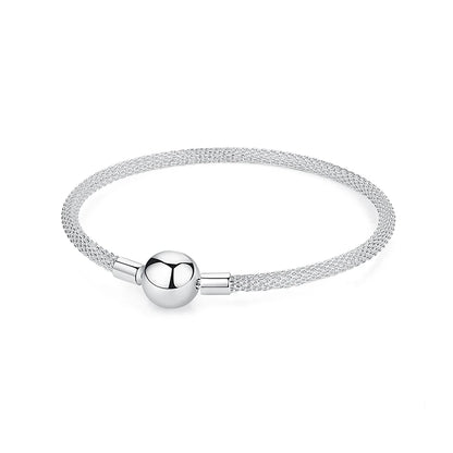 Bracelet jonc en argent 925 avec breloque cœur — Élégance intemporelle