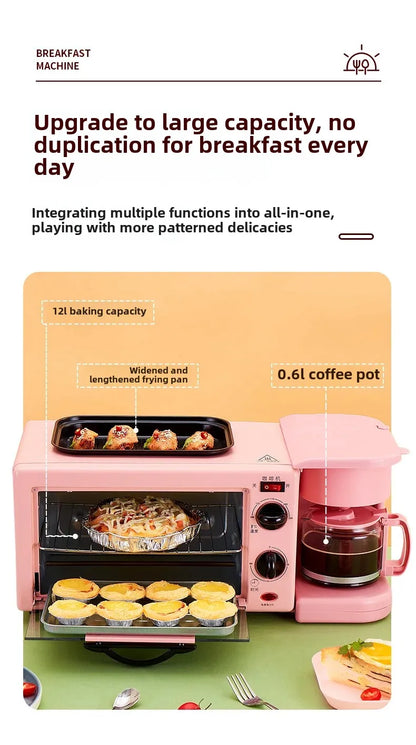 Four multifonction, four à micro-ondes, machine à petit-déjeuner, cuiseur vapeur et four, machine à café intégrée avec poêle à frire