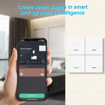 Interrupteur intelligent 4 boutons – maison connectée facile.