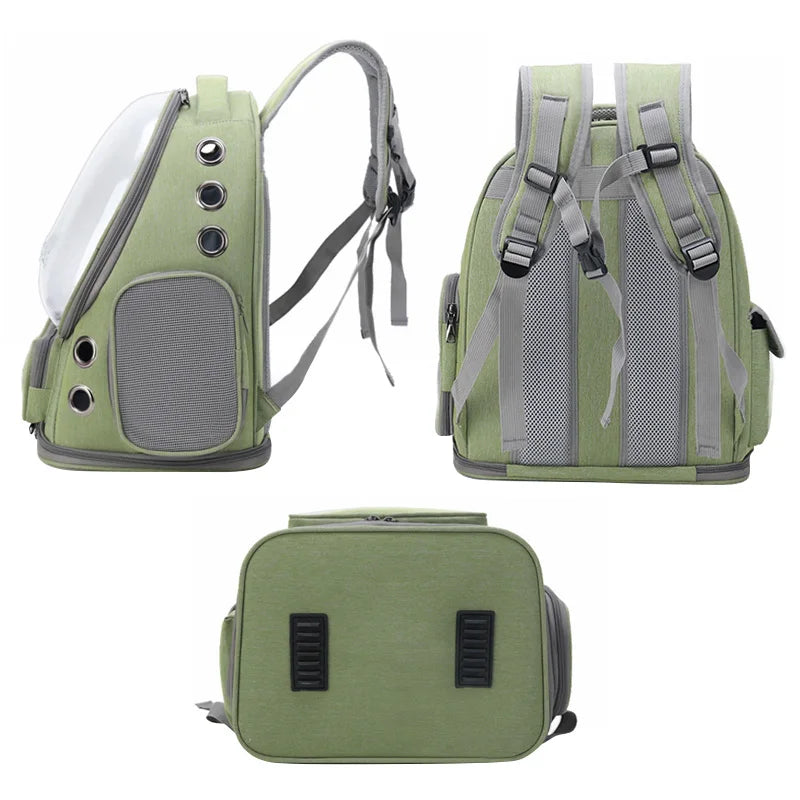Sac à dos capsule transparent pour chat et petit chien — Confort & visibilité